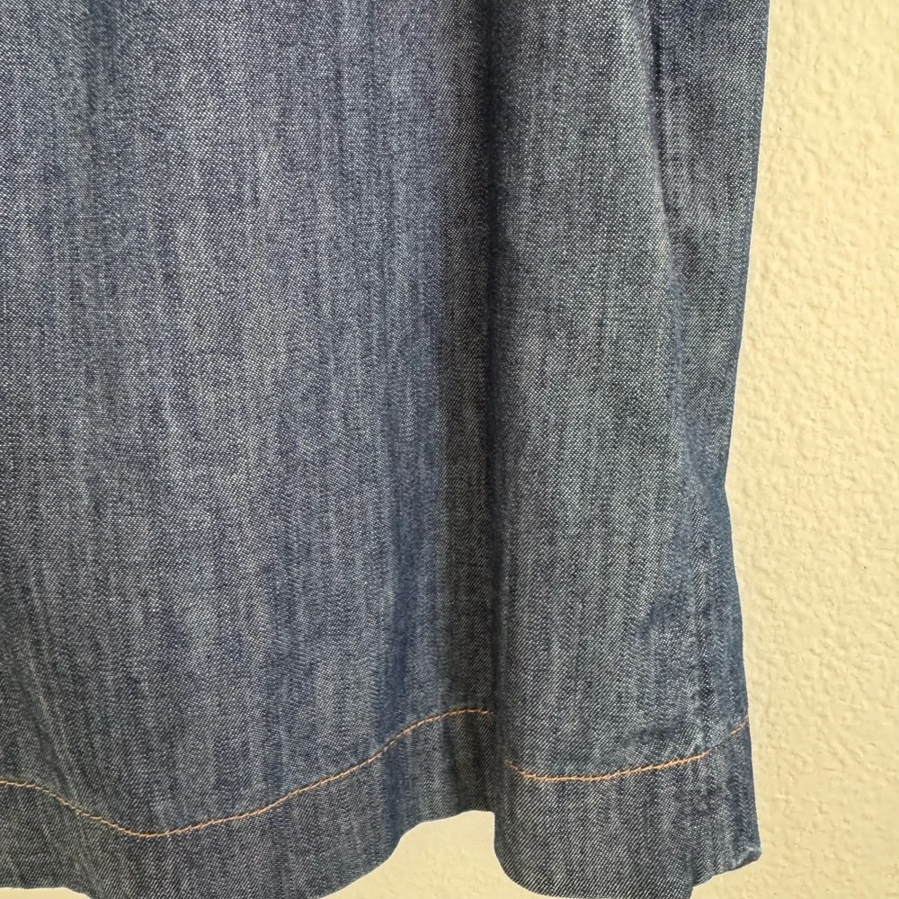 NWT Talbots Denim Short Sleeve Peasant Top in Dark Blue Size M - Picture 8 of 11
